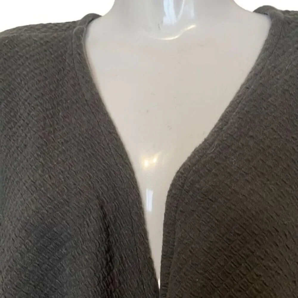 J.Jill Pure Jill womens shrug S gray green textured Preppy long sleeves Cardigan